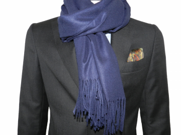 Kasjmier sjaal - Donkerblauw
