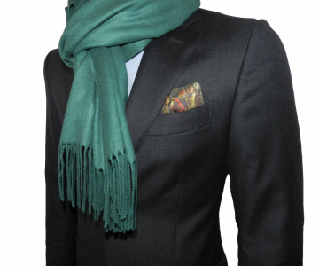 Kasjmier sjaal - Donkergroen
