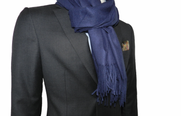 Kasjmier sjaal - Donkerblauw
